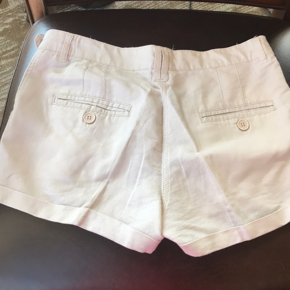 -Tan linen shorts, cuffed NWOT soft luxurious - Picture 3 of 5